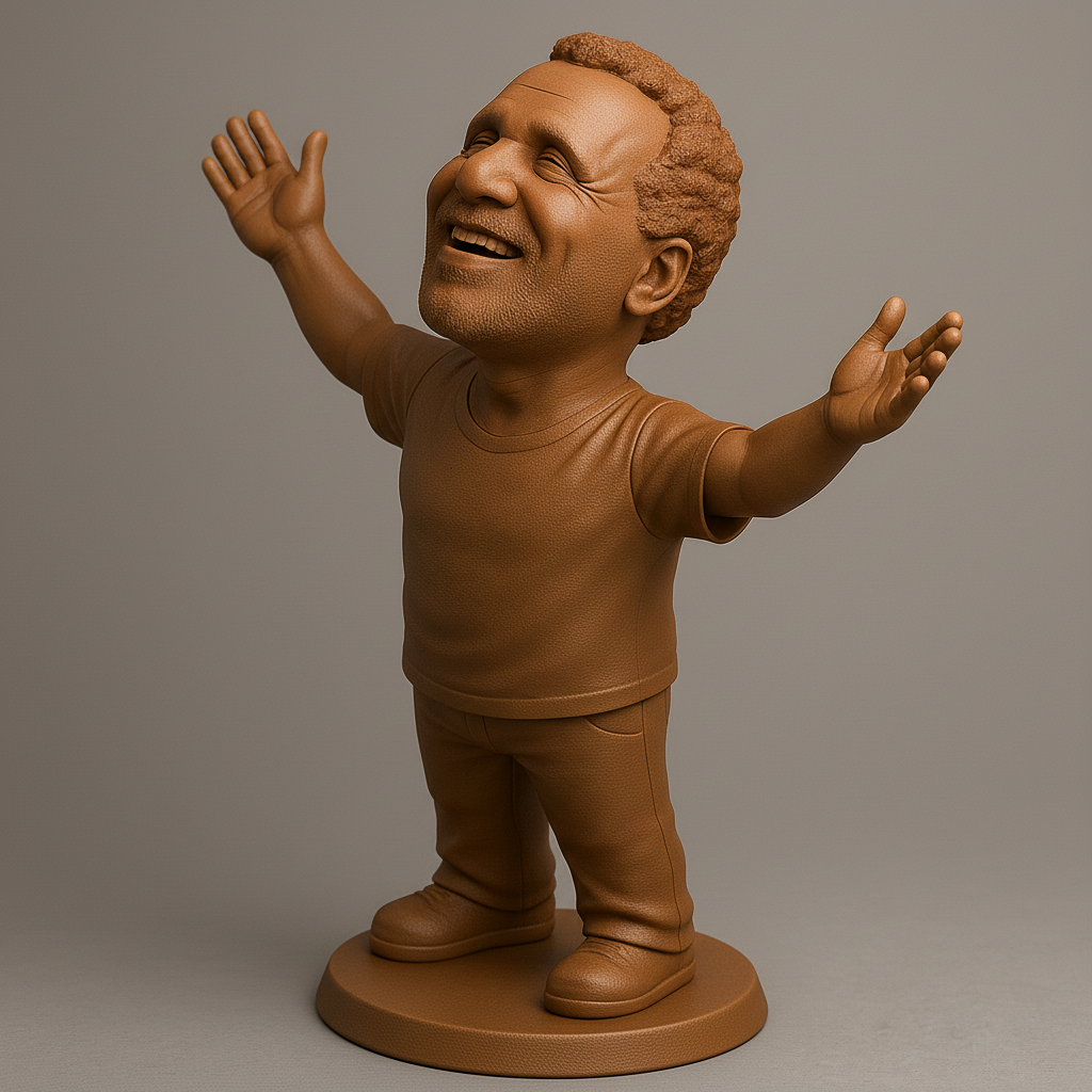 silhouette 3d printer maker-3d portrait printing_Joyful Figure with Outstretched Arms