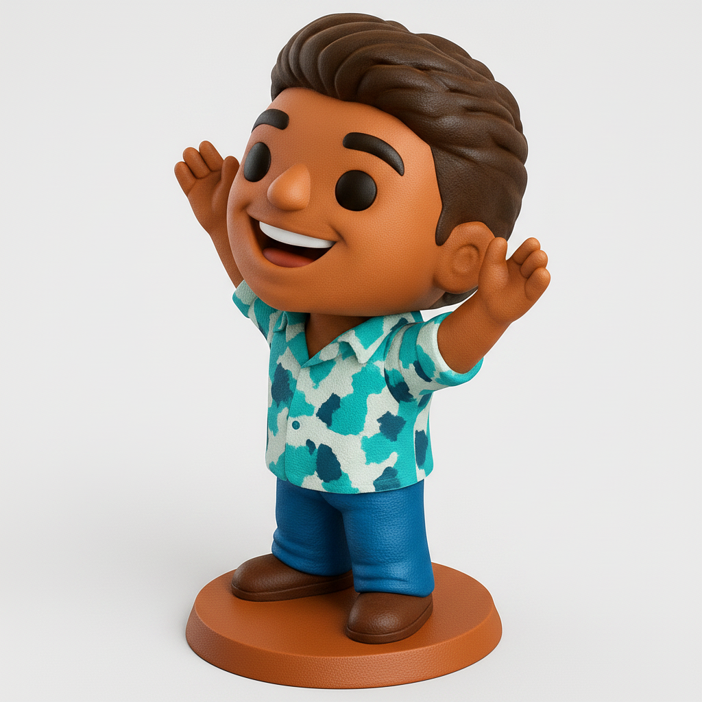 face anatomy 3d model-create 3d face model from photo_Tropical Joy Figurine - Cheerful Desk Buddy