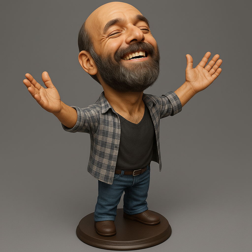 silhouette 3d printer maker-3d portrait printing_Joyful Bobblehead Figurine