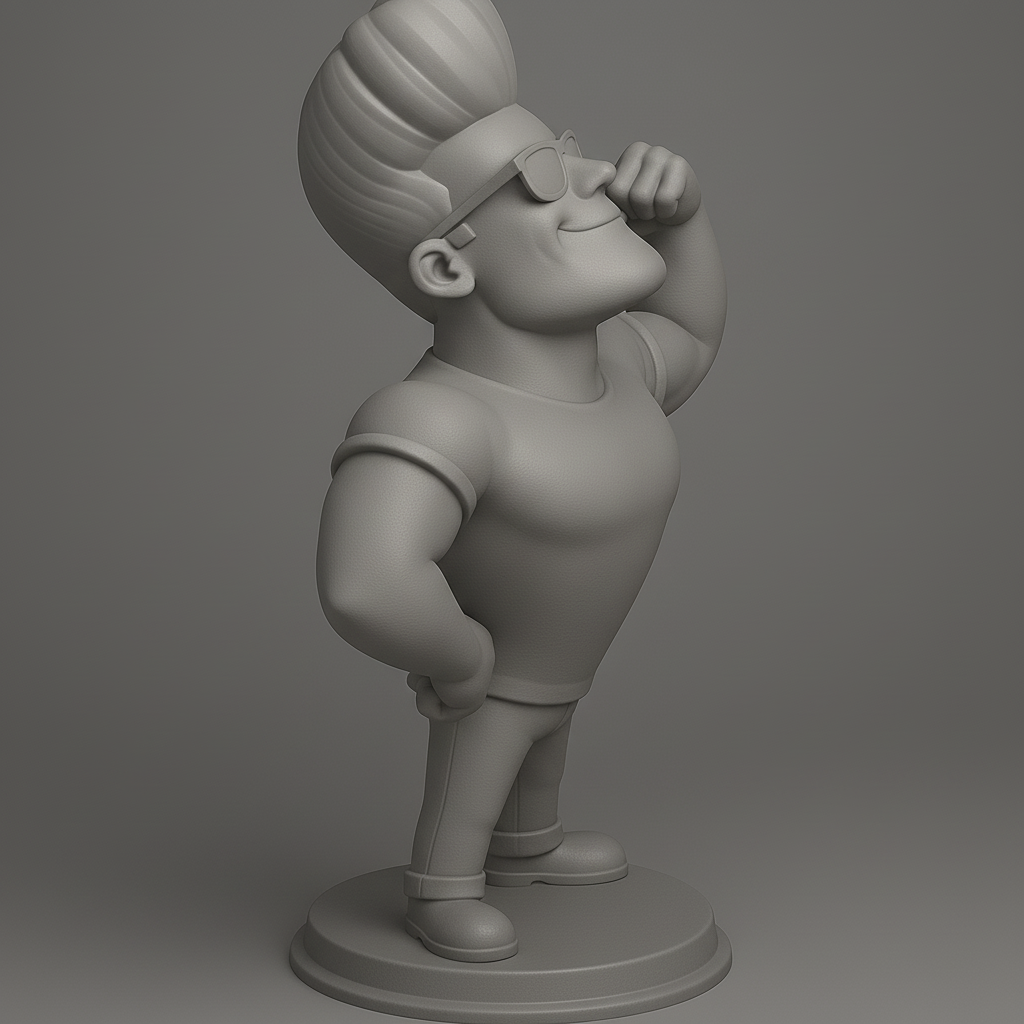 silhouette 3d printer maker-3d portrait printing_Stylish Heroic Figure for 3D Printing