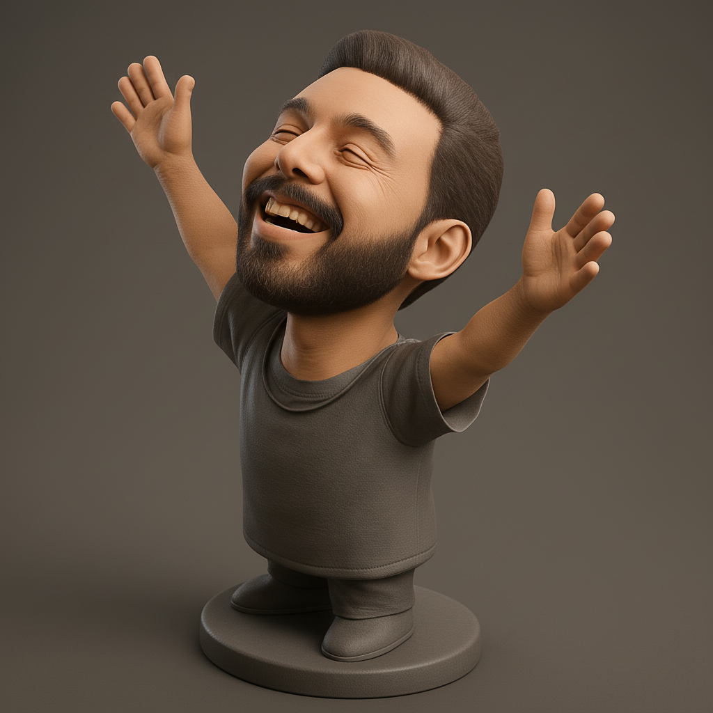 face anatomy 3d model-create 3d face model from photo_Radiant Joy Man Figurine: Desktop Inspiration