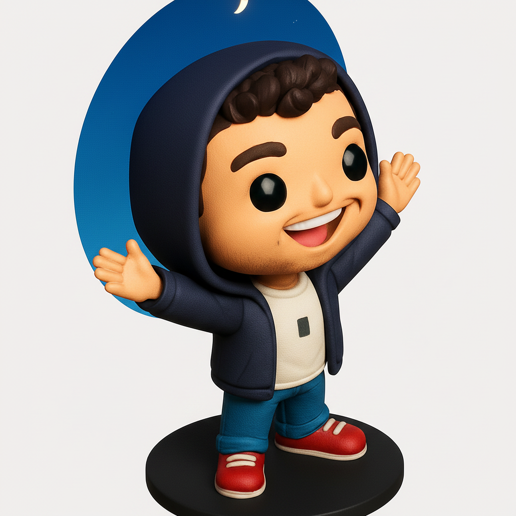 face anatomy 3d model-create 3d face model from photo_Smiling Funko Style Character Desk Buddy