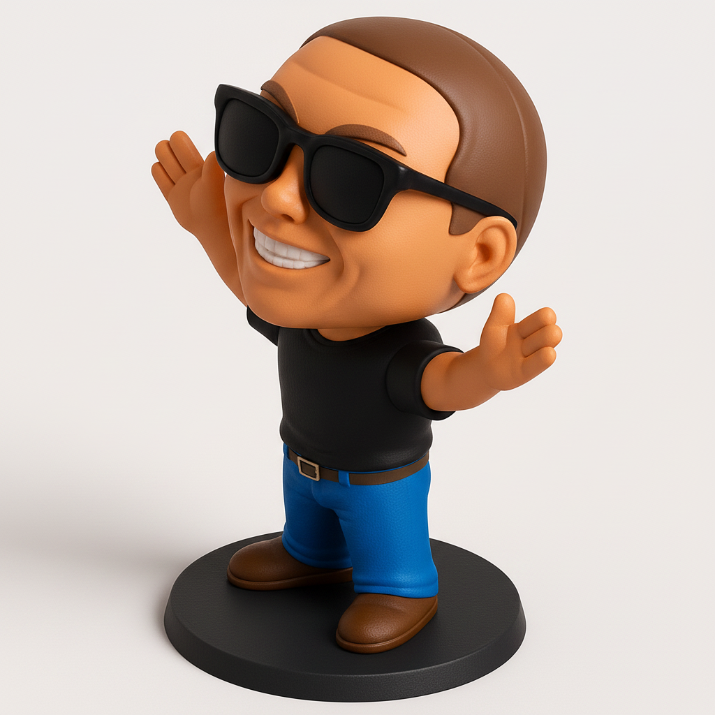 face to 3d model ai-3D portrait printing from photo_Bring Joy to Your Desk: Smiling Bobblehead Character