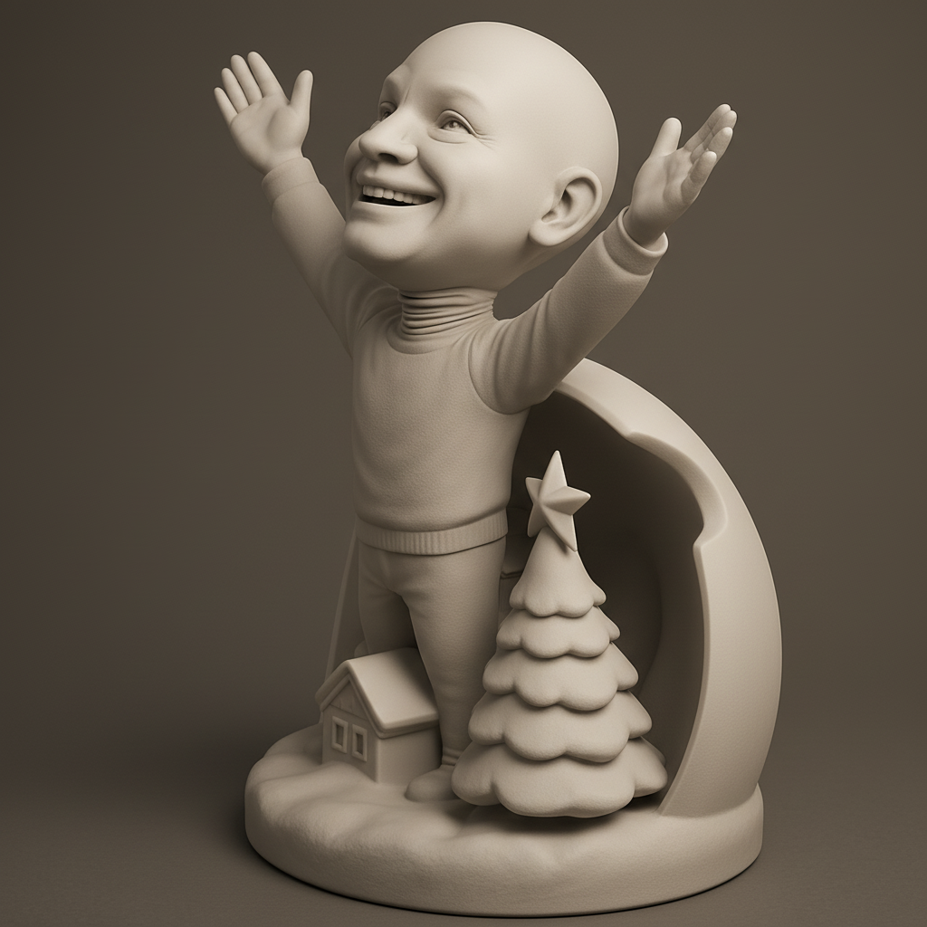 face anatomy 3d model-create 3d face model from photo_Spread Holiday Cheer:Joyful Bobble Figure 