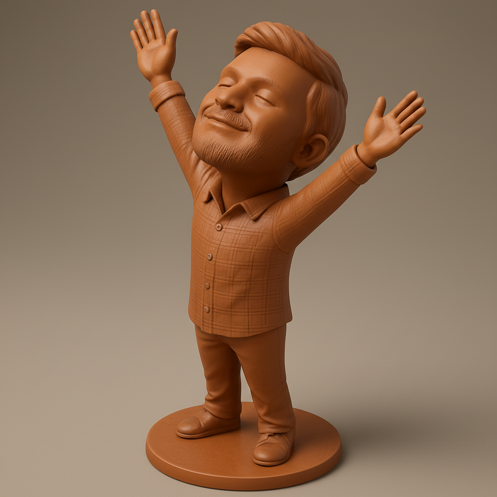 face to 3d model ai-3D portrait printing from photo_Joyful Bobblehead Figurine - Spread Happiness!