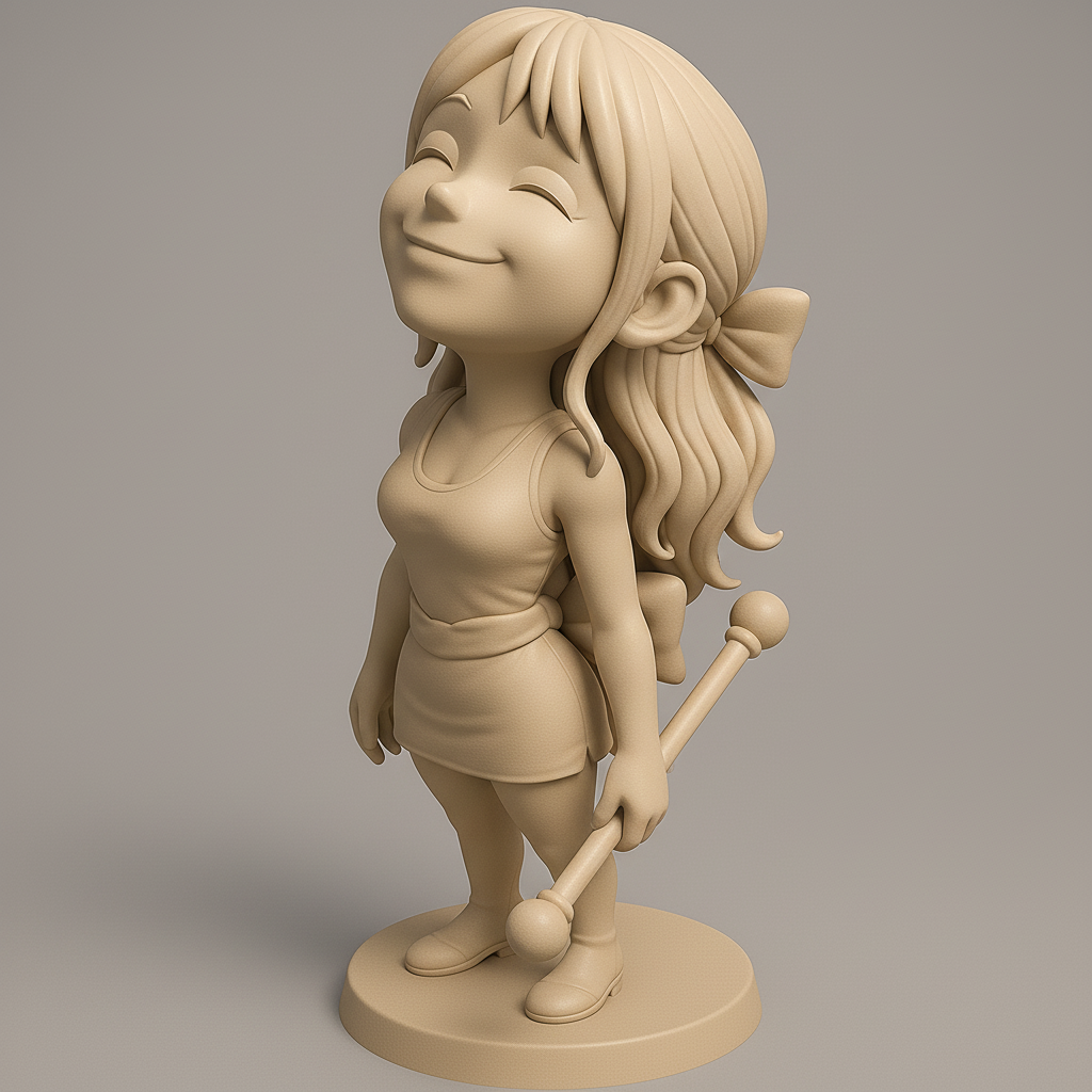 face anatomy 3d model-create 3d face model from photo_Charming Character Figurine for 3D Printing