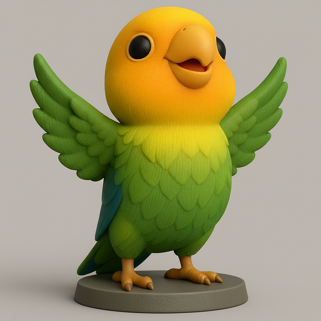 face anatomy 3d model-create 3d face model from photo_Cheerful Parrot Figurine for Your Collection