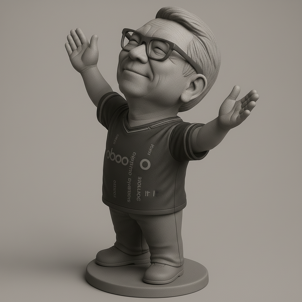 face anatomy 3d model-create 3d face model from photo_Joyful Soccer Fan Figurine