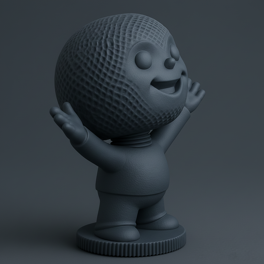 face to 3d model ai-3D portrait printing from photo_Joyful Textured Smile Bobblehead - Your Happy Desk Pal!