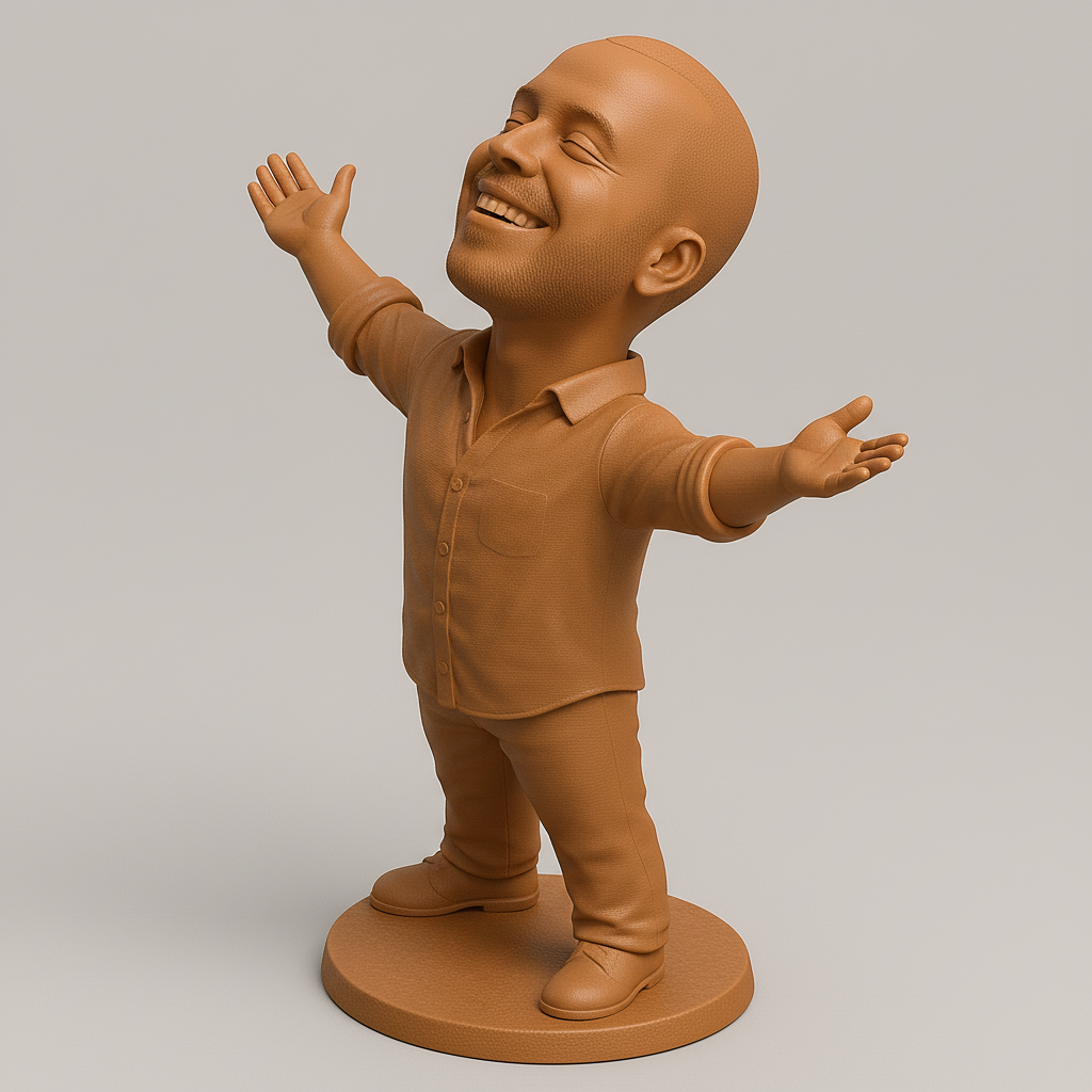 face anatomy 3d model-create 3d face model from photo_Joyful Figurine Model for 3D Printing