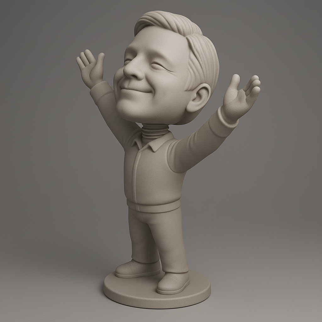 silhouette 3d printer maker-3d portrait printing_Radiant Joy Bobblehead: Perfect Desk Companion