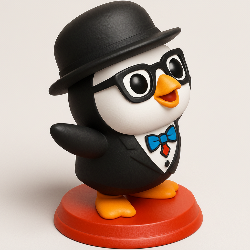 face to 3d model ai-3D portrait printing from photo_Dapper Penguin Gentleman - Charming Desk Buddy Print!