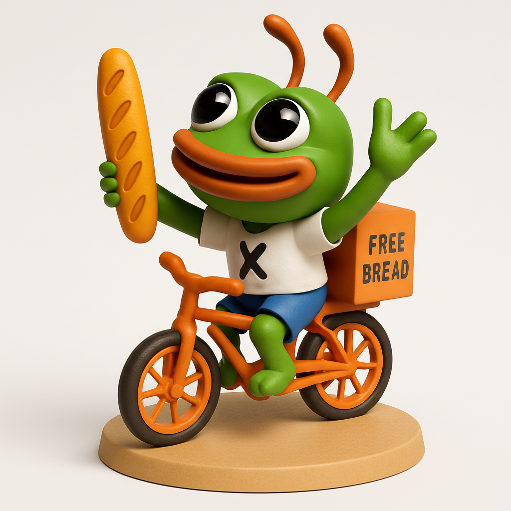 face to 3d model ai-3D portrait printing from photo_Charming Frog on Bike: Free Bread Delivery Figurine