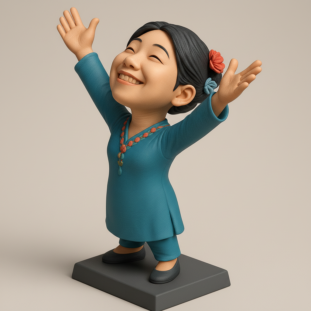 silhouette 3d printer maker-3d portrait printing_Joyful Celebration Figure