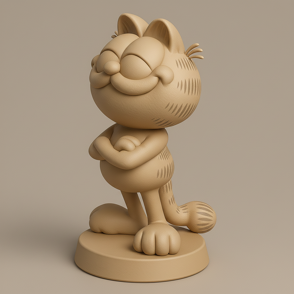 silhouette 3d printer maker-3d portrait printing_Charming Garfield Figurine for Cat Lovers