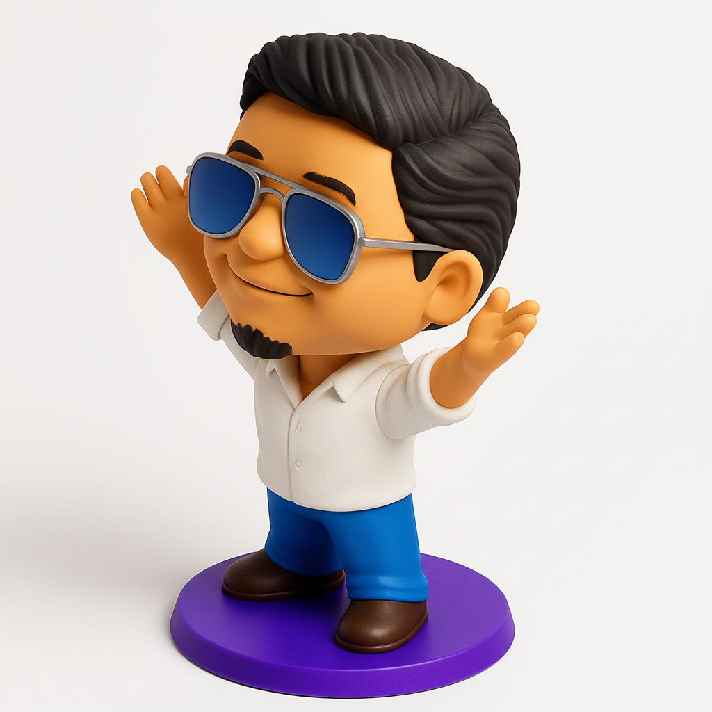 face to 3d model ai-3D portrait printing from photo_Charming Chibi Figure: Welcoming Pose
