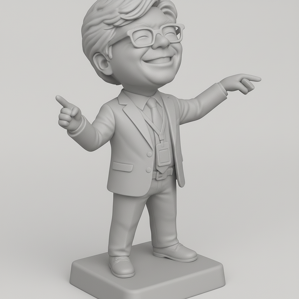 face anatomy 3d model-create 3d face model from photo_Cheerful Business Figure for 3D Printing