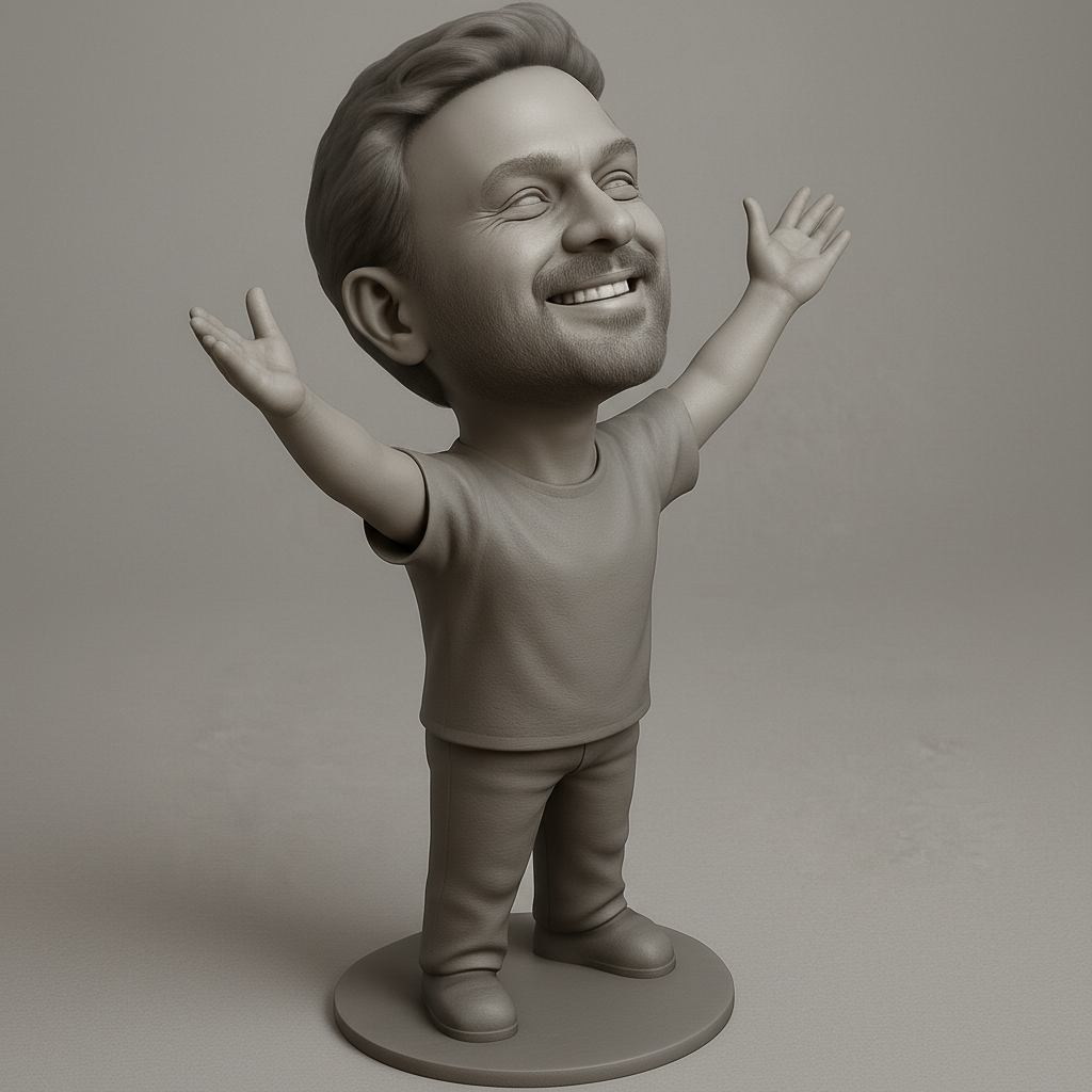 face anatomy 3d model-create 3d face model from photo_Spread Joy! Enthusiastic Man 3D Print Model