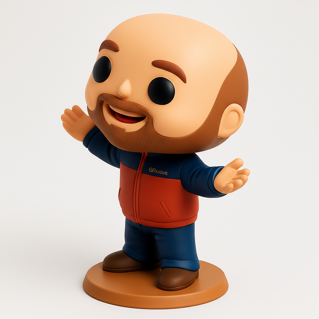 face to 3d model ai-3D portrait printing from photo_Friendly Bearded Man Funko Pop Style Figurine