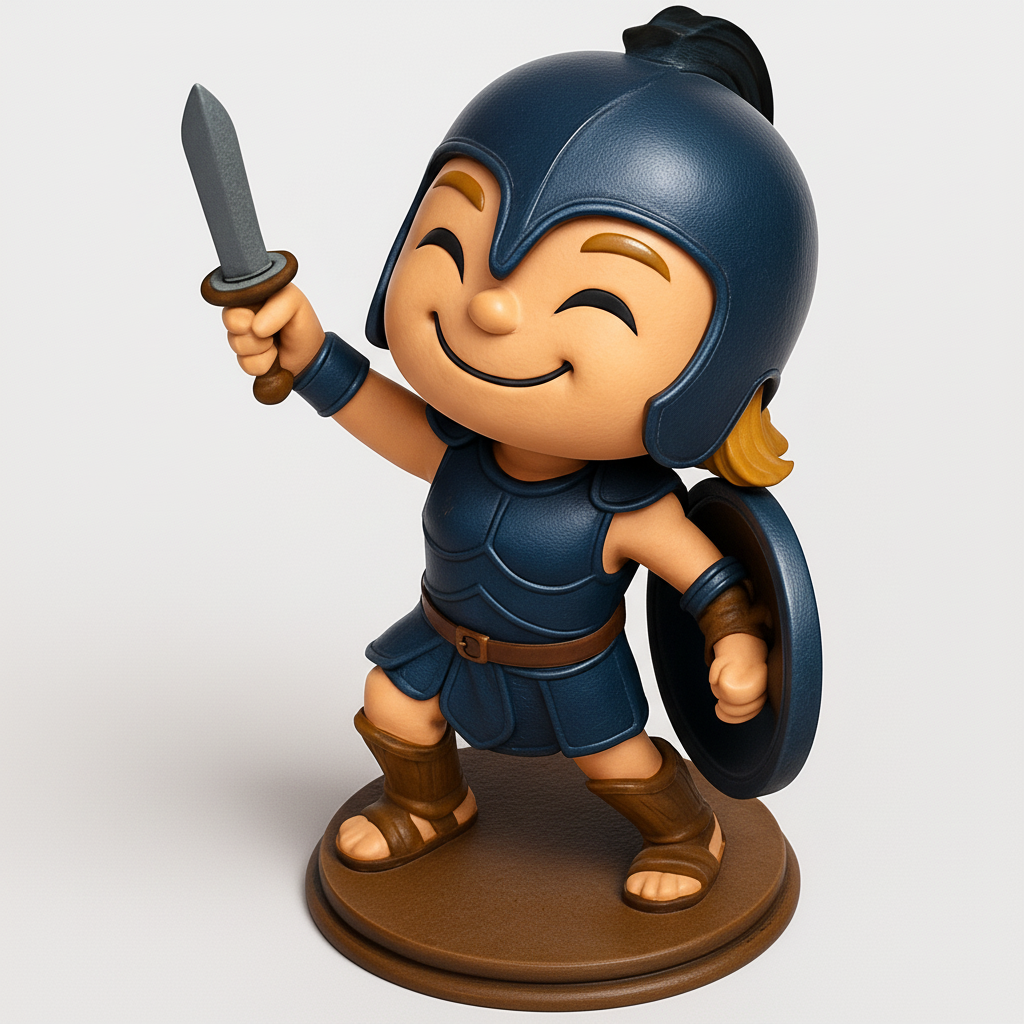 face anatomy 3d model-create 3d face model from photo_Chibi Warrior Hero Figurine