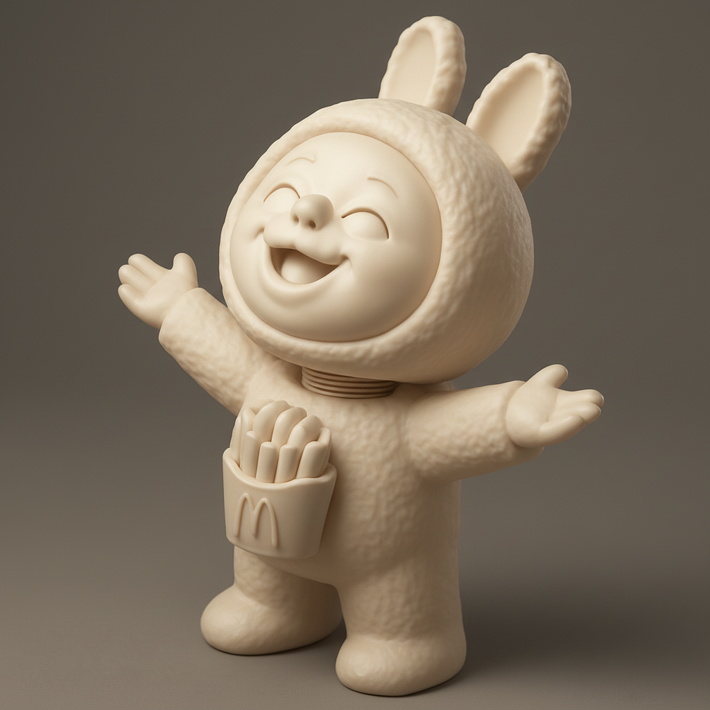 face anatomy 3d model-create 3d face model from photo_Joyful Fries Bunny Bobblehead - McDonald's Fan Art
