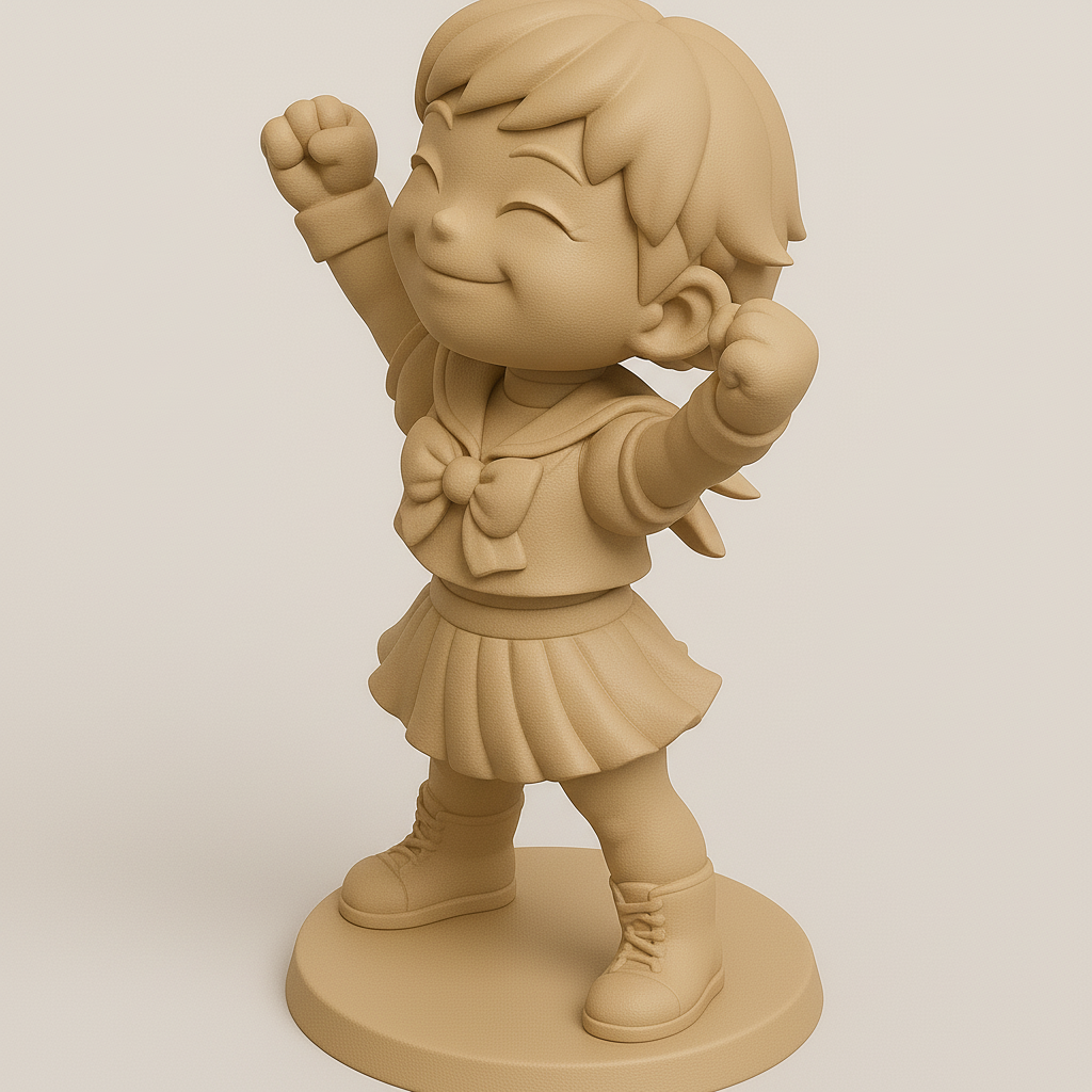 face anatomy 3d model-create 3d face model from photo_Joyful Cheerleader 3D Model