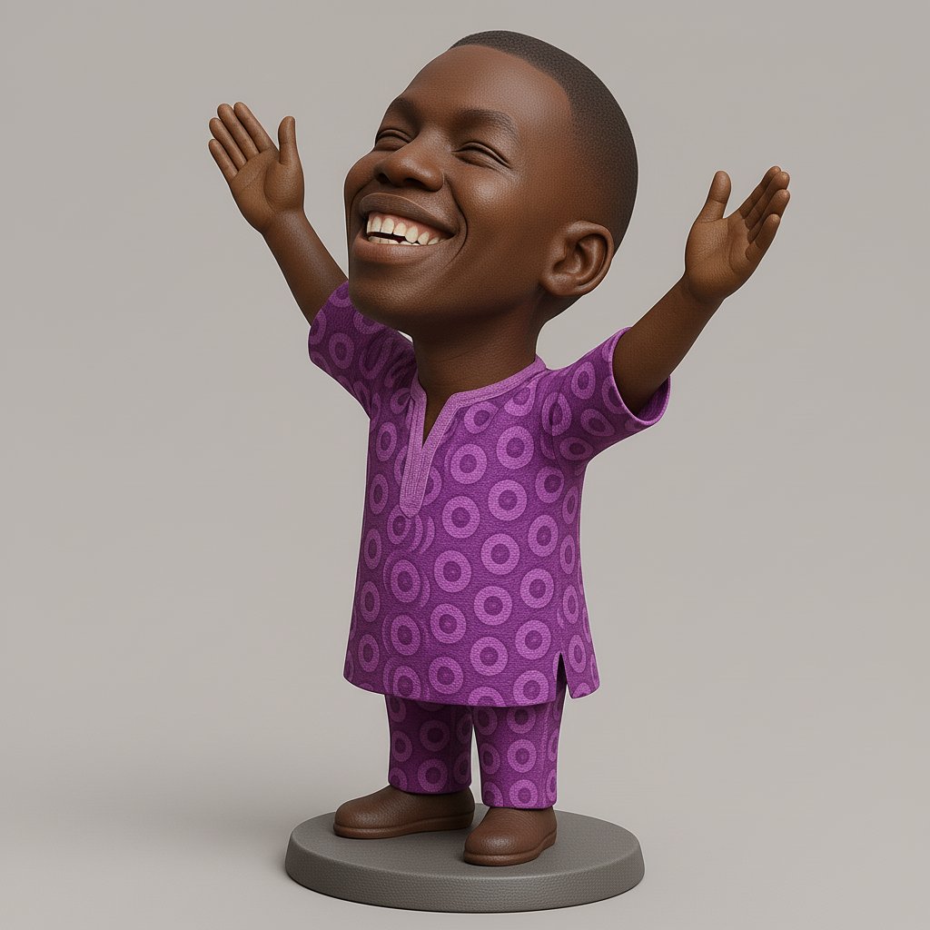 silhouette 3d printer maker-3d portrait printing_Joyful Celebrant Figurine