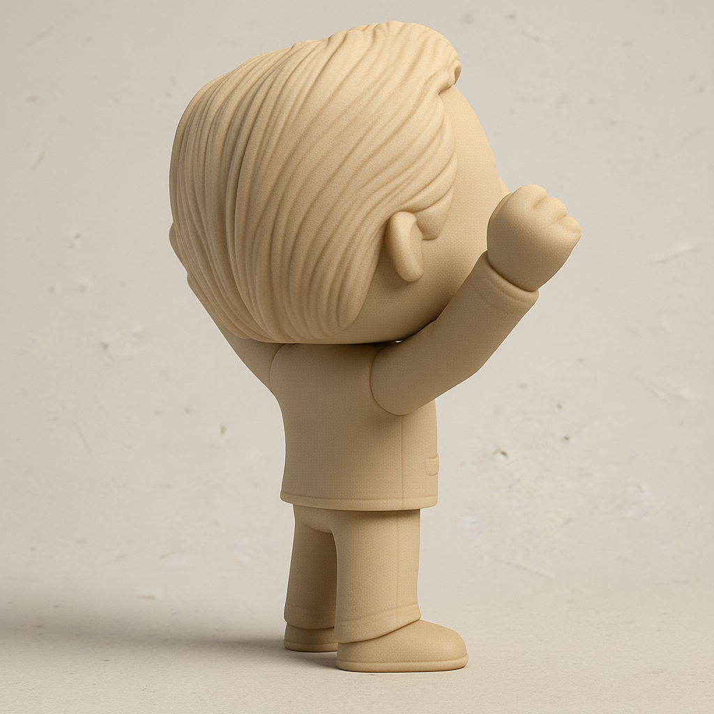 face anatomy 3d model-create 3d face model from photo_Joyful Funko-Style Figure: Easy Print & Paint