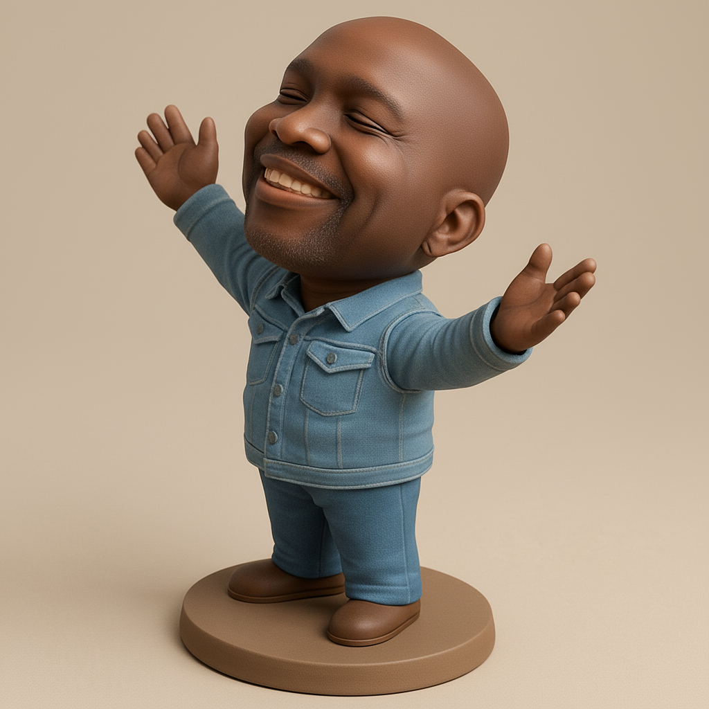 face to 3d model ai-3D portrait printing from photo_Optimistic Man Figurine - Print Your Own Joy!
