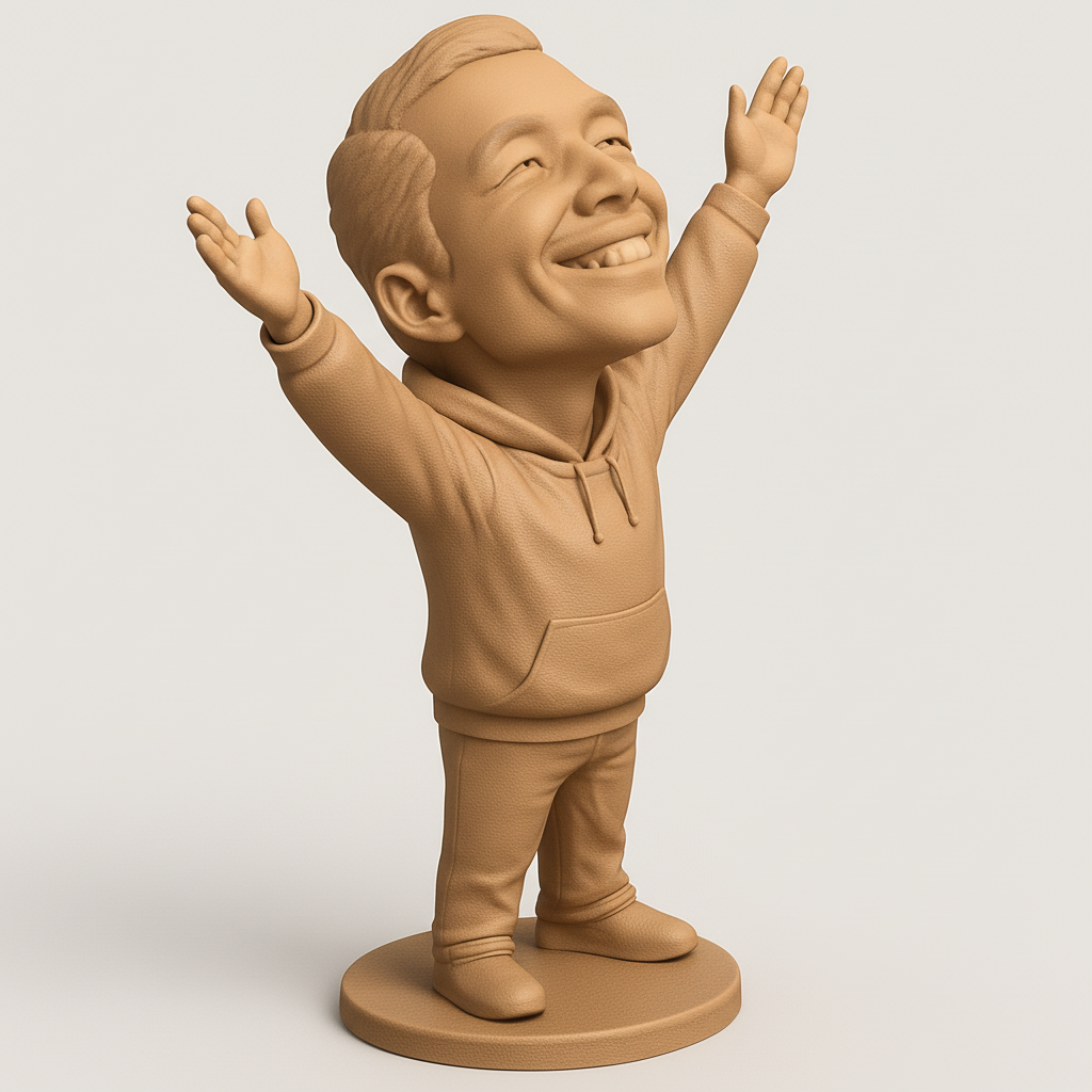 face anatomy 3d model-create 3d face model from photo_Joyful Celebration Figure: Your Personal Desk Trophy