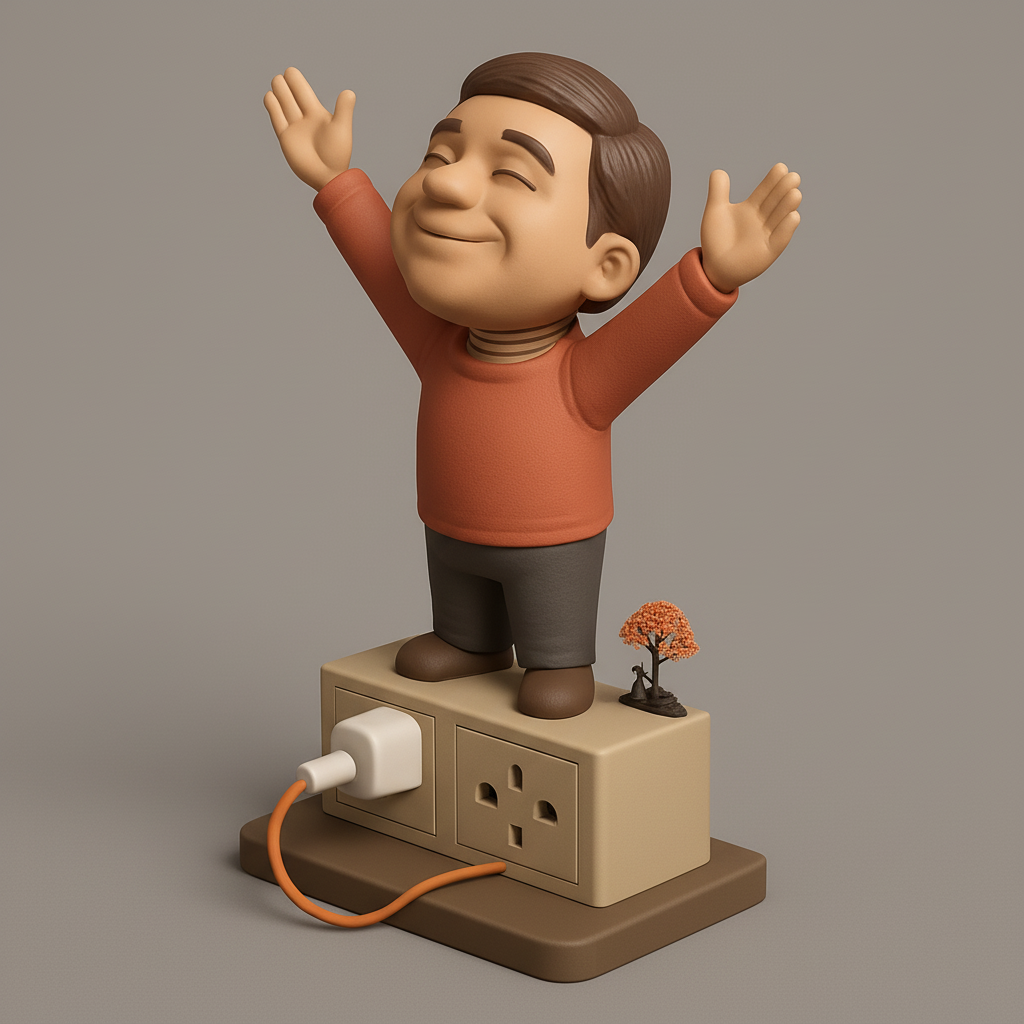 face to 3d model ai-3D portrait printing from photo_Energized Joy: Uplifting Desk Art with Power Outlet