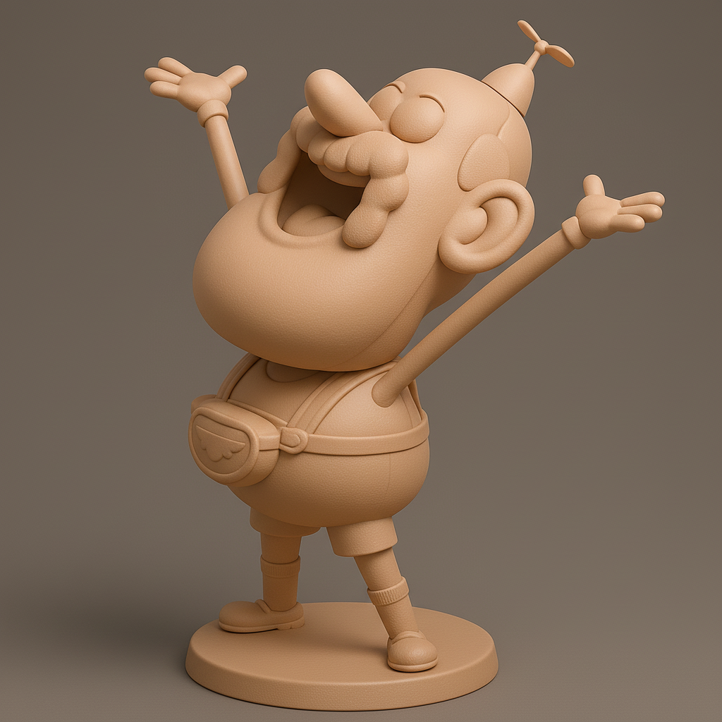 face anatomy 3d model-create 3d face model from photo_Cheerful Grandpa Figure for 3D Printing