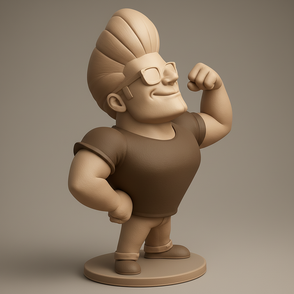 face to 3d model ai-3D portrait printing from photo_Mighty Man Flex Figurine: Show Your Strength!