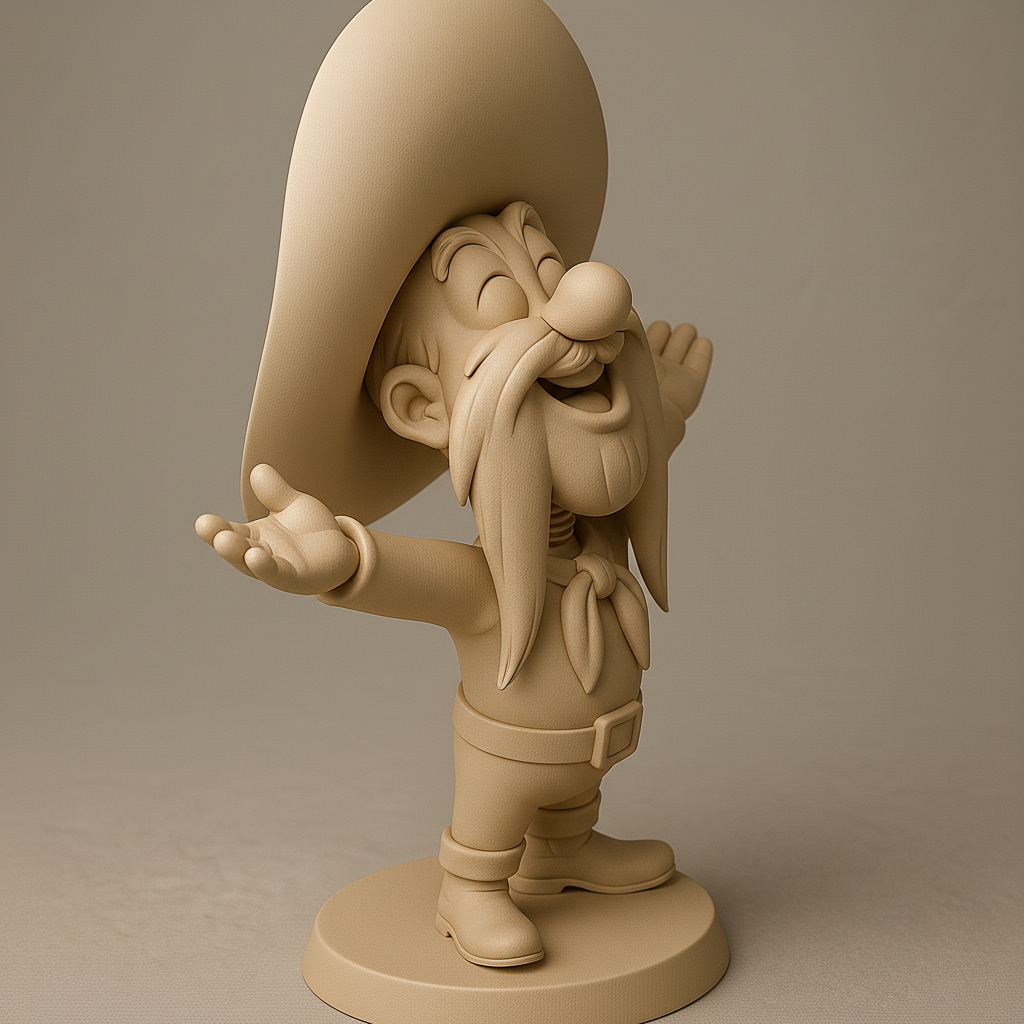 silhouette 3d printer maker-3d portrait printing_Charming Cowboy Figurine for Fun Displays