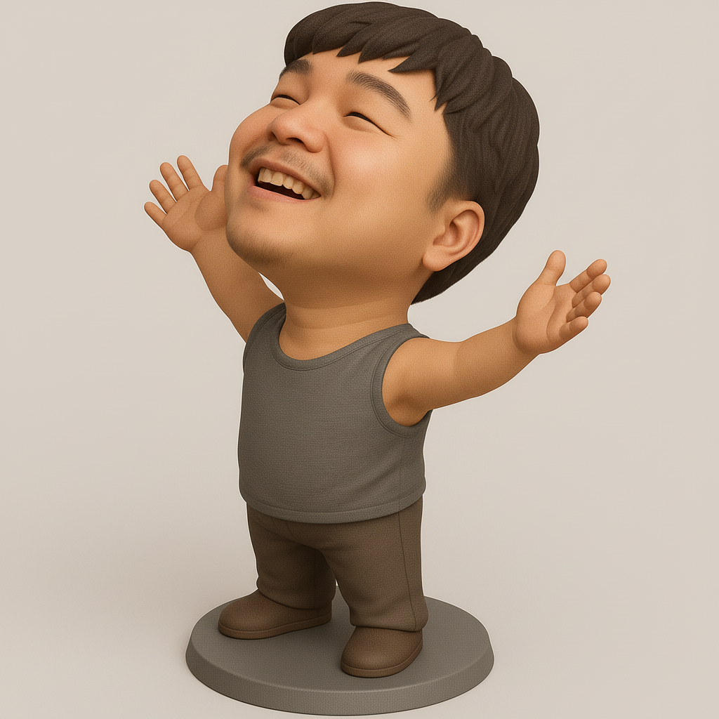 silhouette 3d printer maker-3d portrait printing_Joyful Character Figurine for 3D Printing