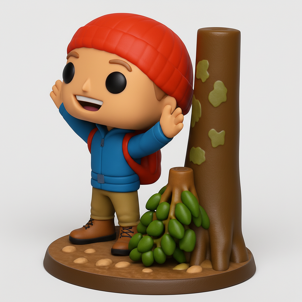 face to 3d model ai-3D portrait printing from photo_Happy Hiker Adventure Figurine - pinang