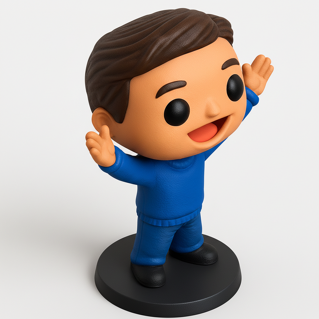 face anatomy 3d model-create 3d face model from photo_Happy Pop-Style Figurine - Cheerful Desk Companion