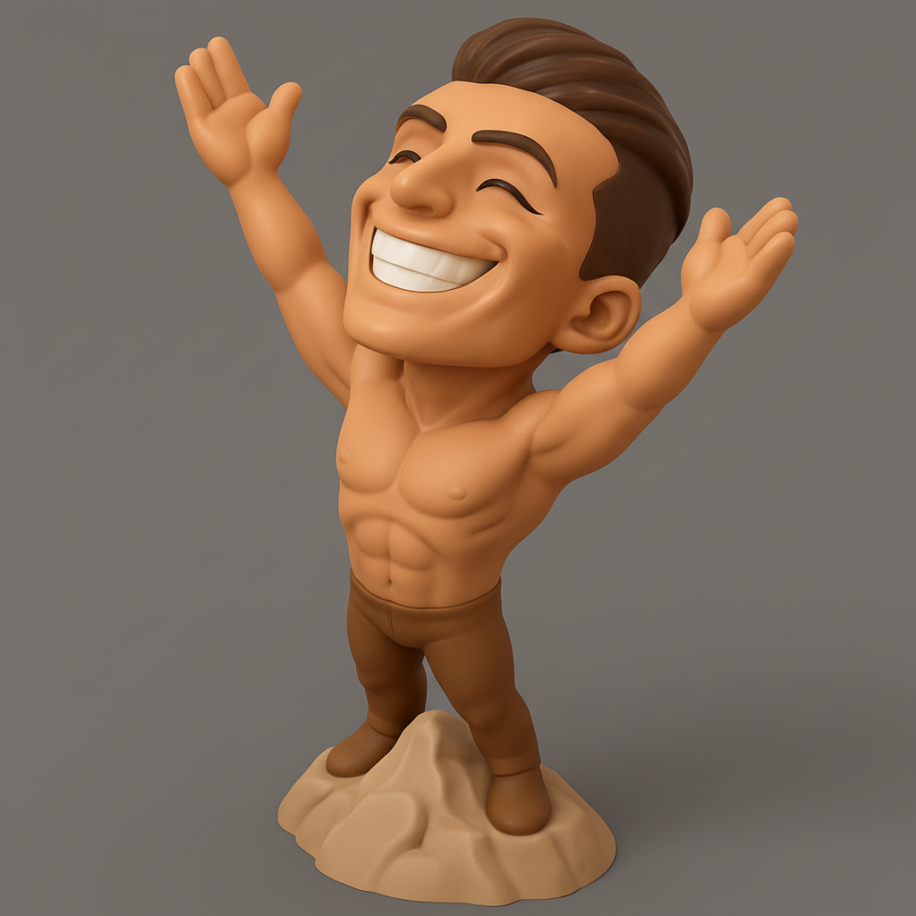 face anatomy 3d model-create 3d face model from photo_Heroic Champion Figure – Triumph in 3D!