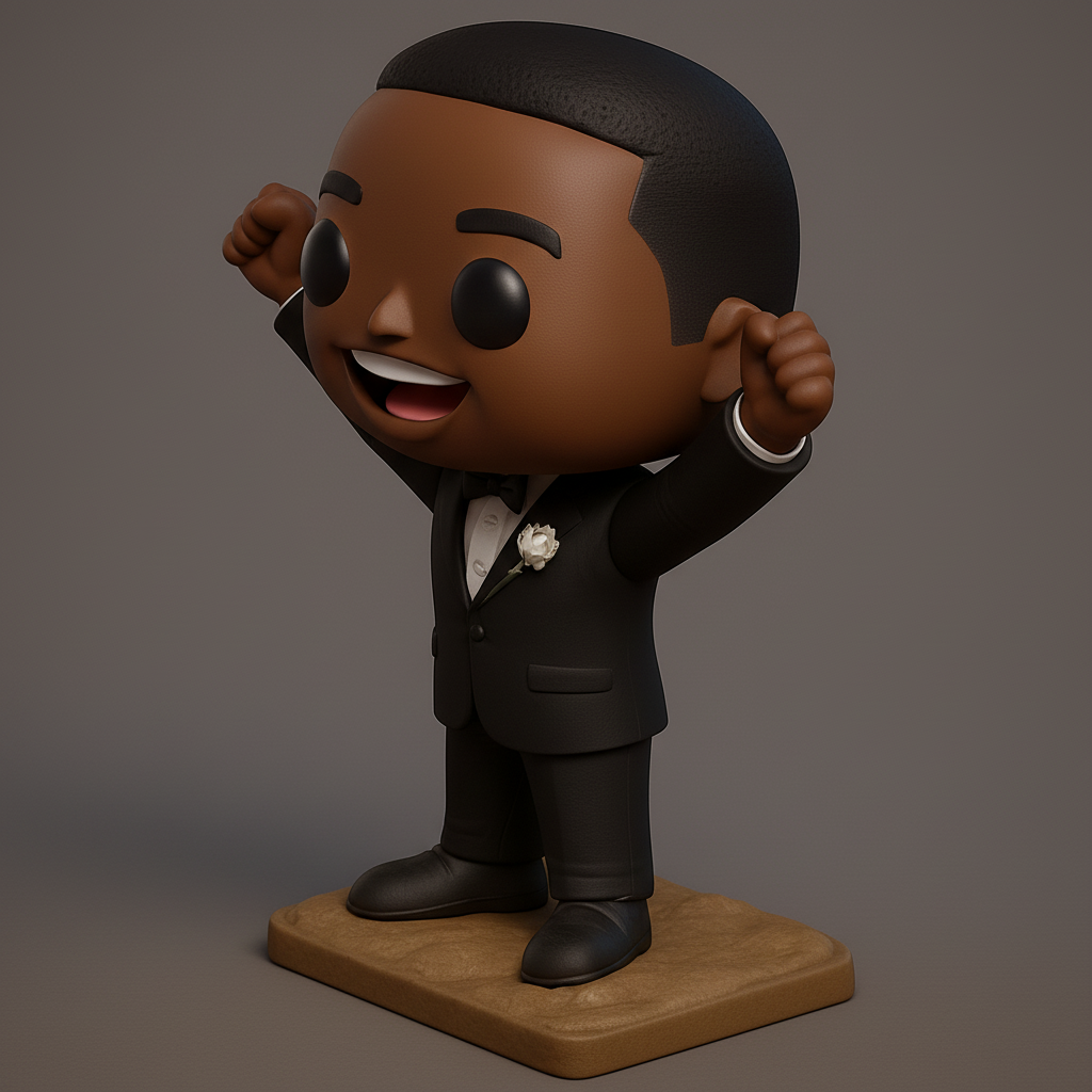 face anatomy 3d model-create 3d face model from photo_Tuxedo Celebration Figure: Happy Pop Style Collectible