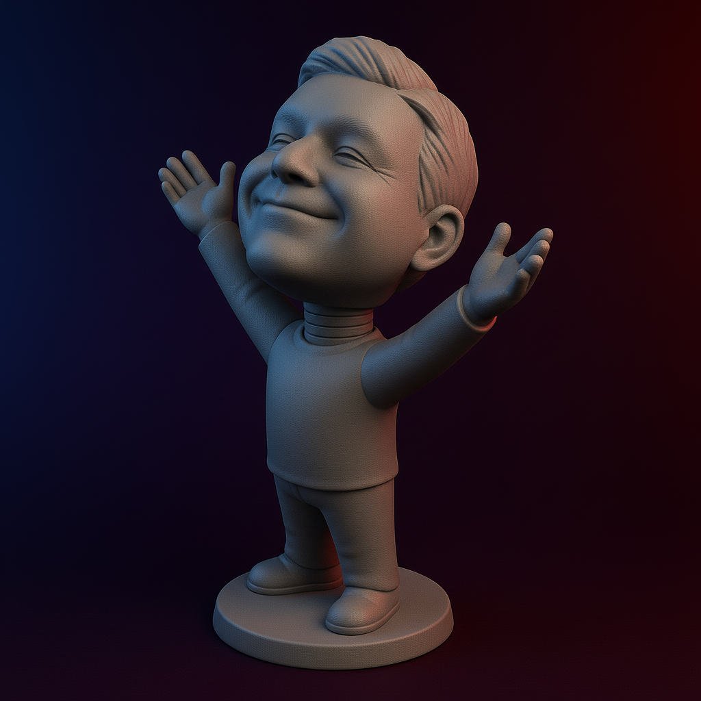 silhouette 3d printer maker-3d portrait printing_Joyful Figure with Outstretched Arms