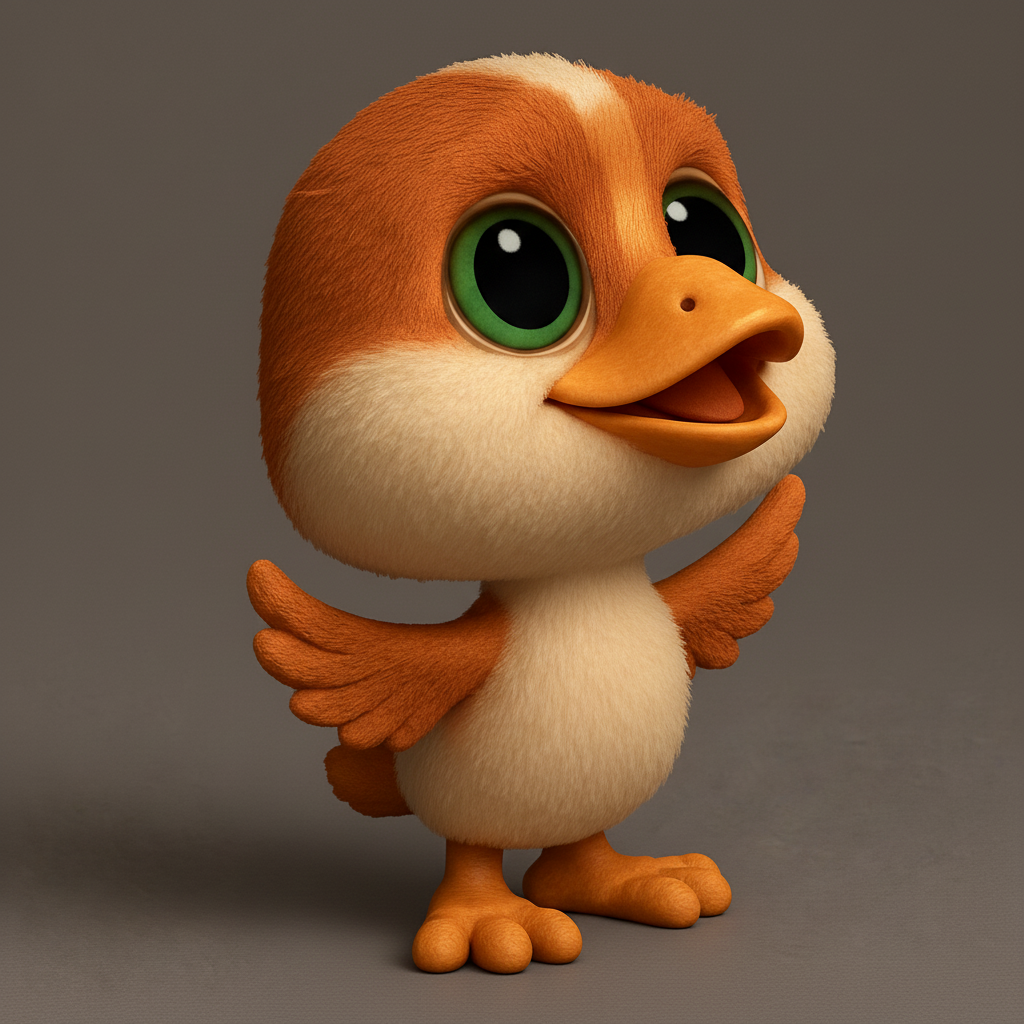 face to 3d model ai-3D portrait printing from photo_Baby Brightbill: Own Happy Fluffy Duckling Friend!