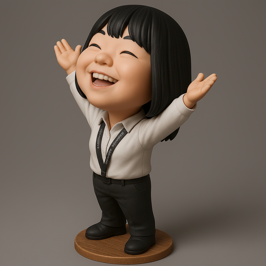 face anatomy 3d model-create 3d face model from photo_Joyful Figurine with Outstretched Arms