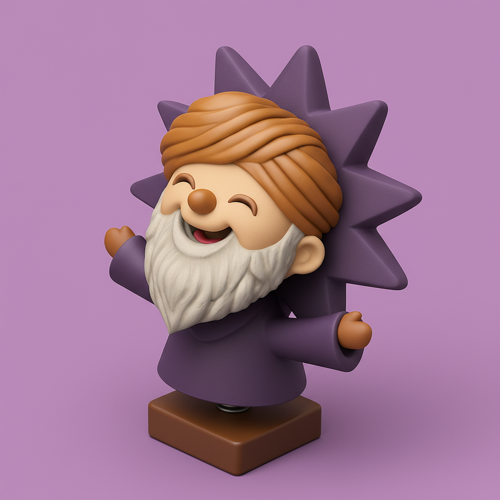 silhouette 3d printer maker-3d portrait printing_Cheerful Wise Man Figurine for 3D Printing