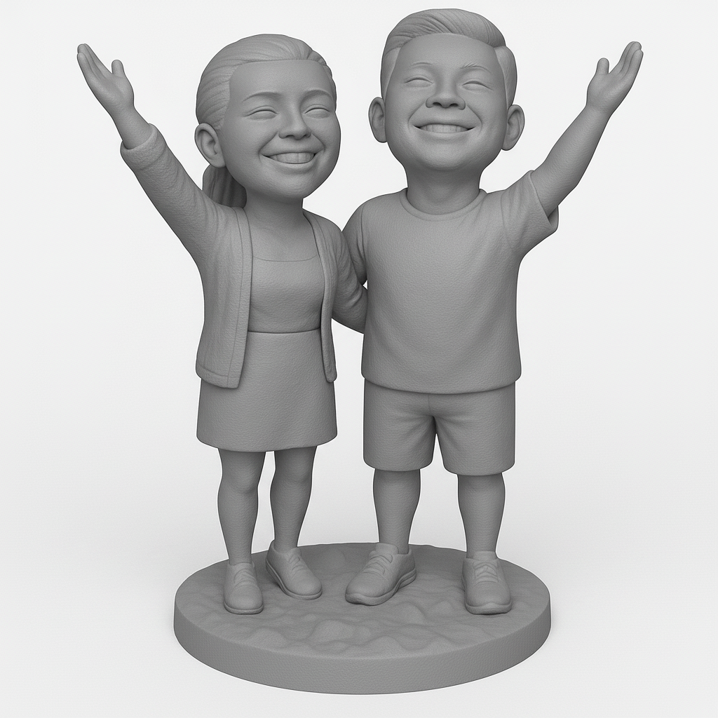 face anatomy 3d model-create 3d face model from photo_Joyful Kids Statue for Dynamic Displays