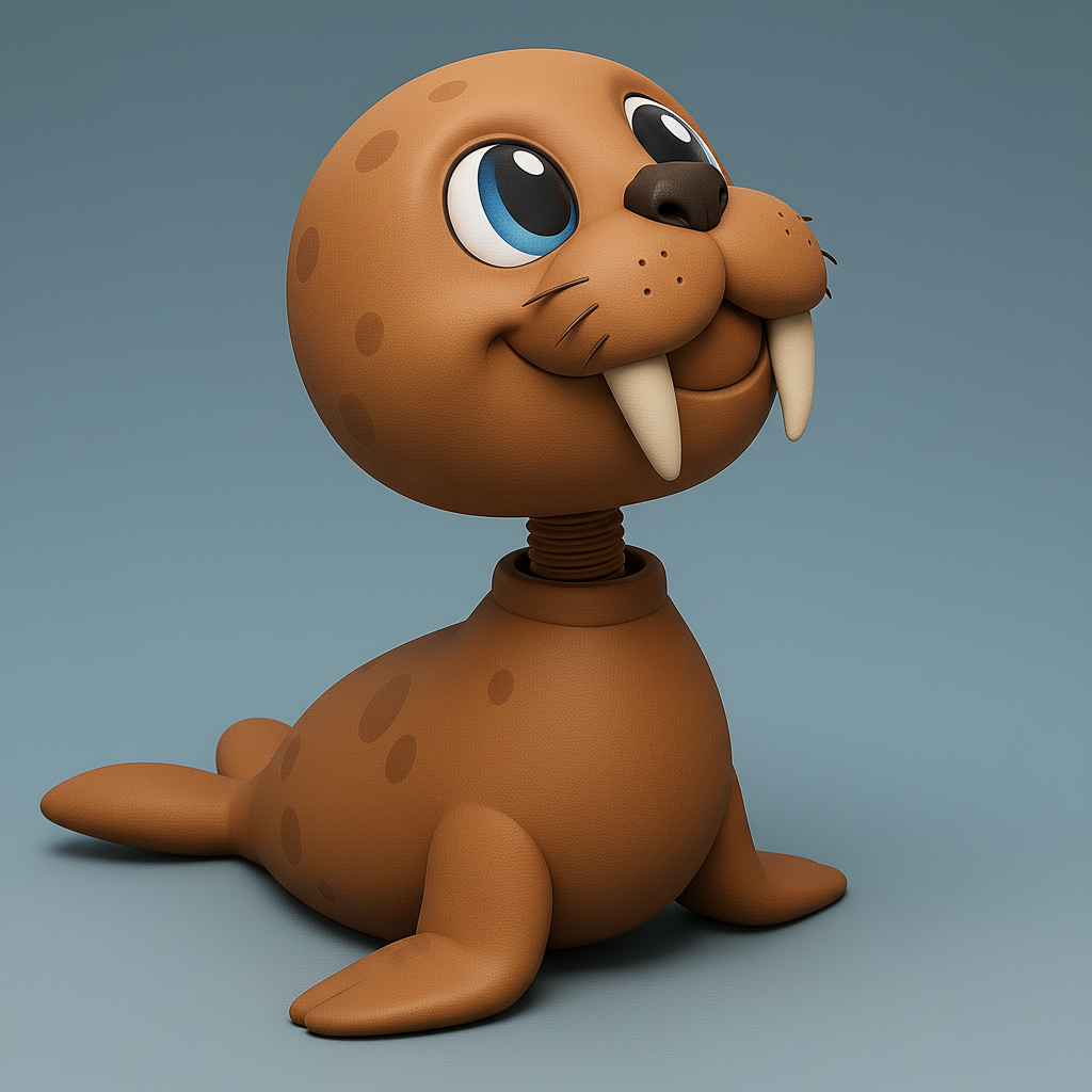 face anatomy 3d model-create 3d face model from photo_Cute Adjustable Walrus Figurine