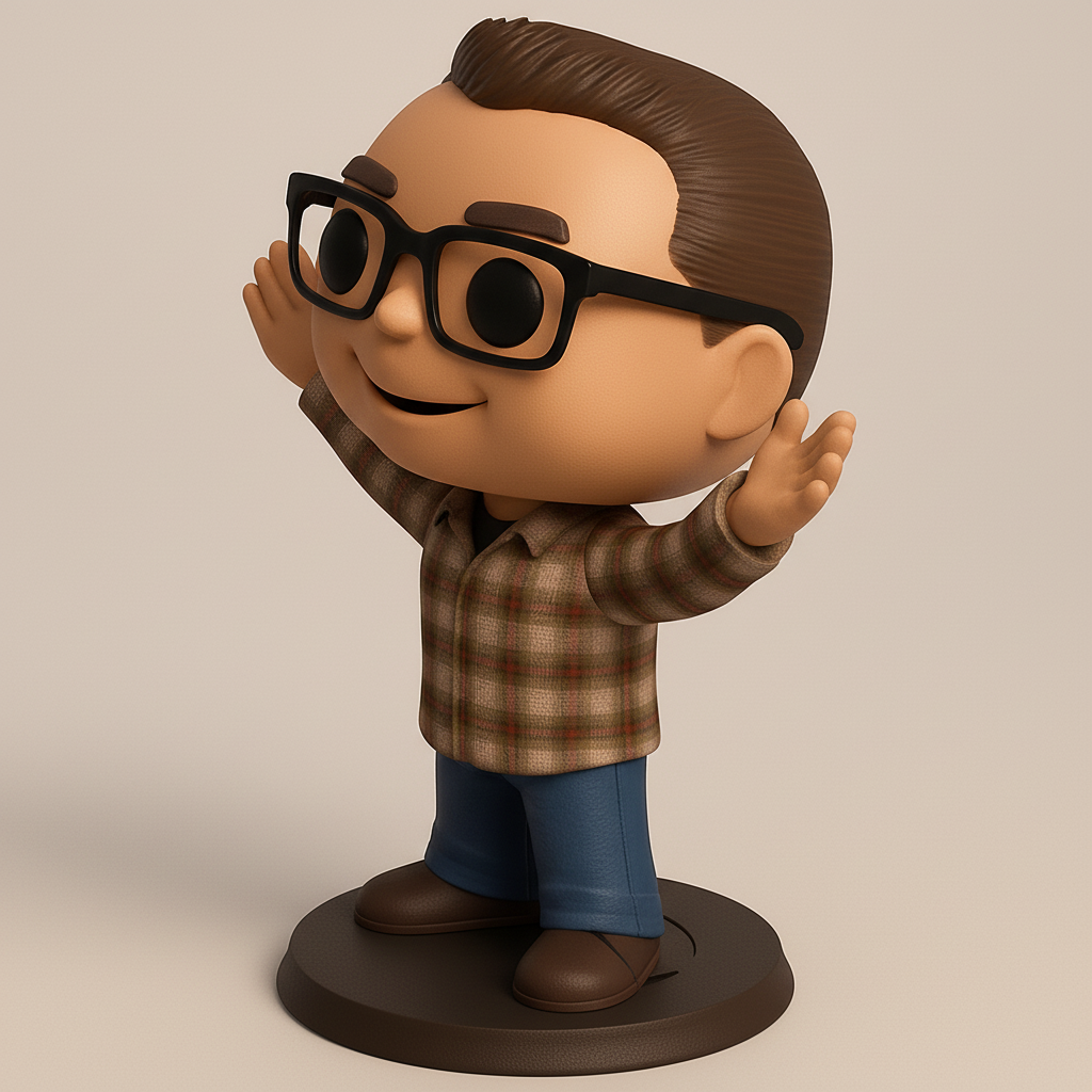face anatomy 3d model-create 3d face model from photo_Welcoming Plaid Guy Funko-Style Collectible
