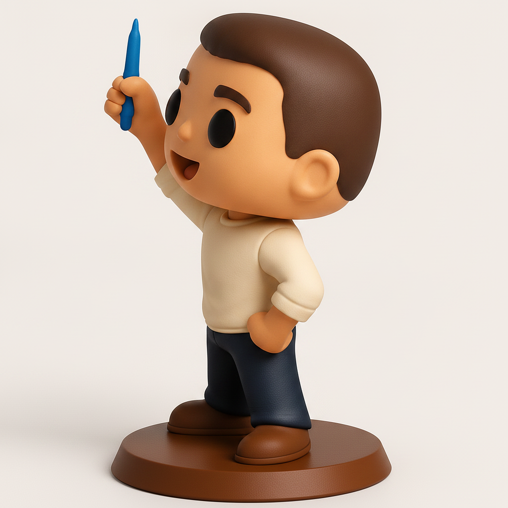 face anatomy 3d model-create 3d face model from photo_Inspiring Creator: Funko-Style Figurine with Pen