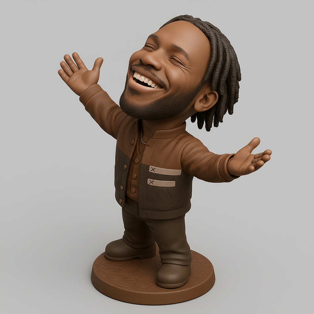 face anatomy 3d model-create 3d face model from photo_Joyful Figurine with Outstretched Arms