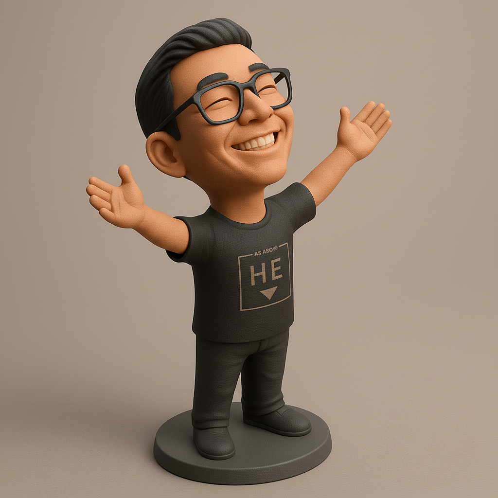 silhouette 3d printer maker-3d portrait printing_Joyful Character Figurine for 3D Printing