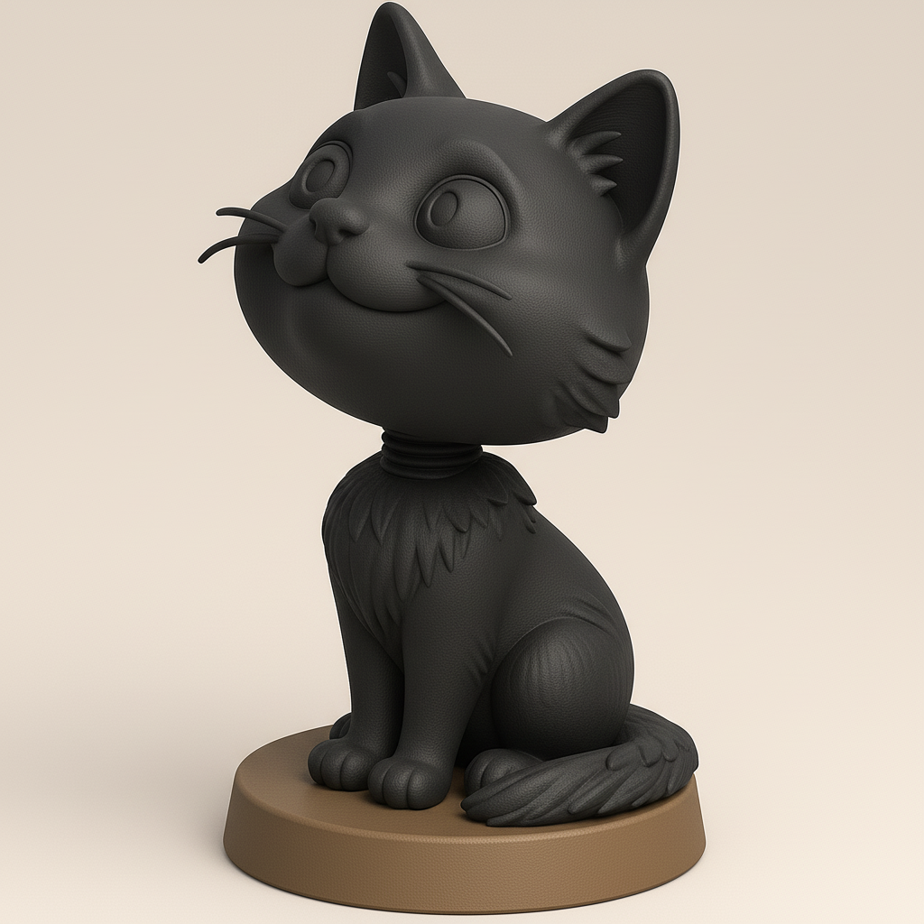 face anatomy 3d model-create 3d face model from photo_Charming Cat Figurine for Your Collection